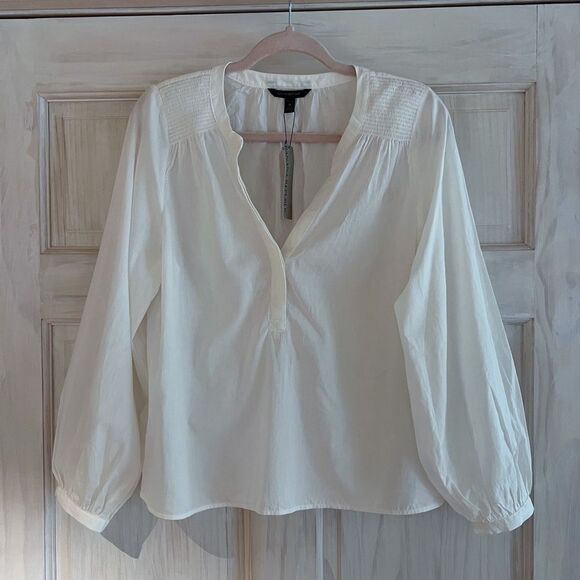 Banana Republic Ivory V-Neck Blouse - Picture 3 of 6